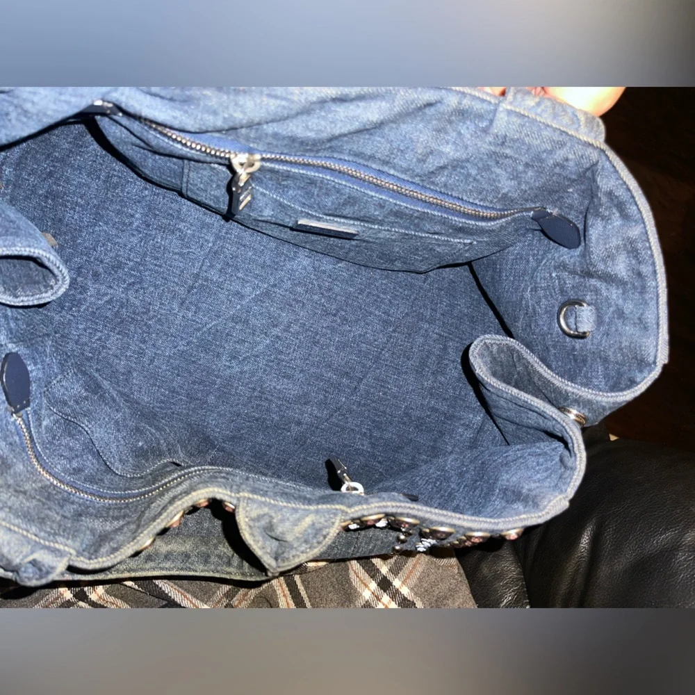 Prada Denim Blue Studded Tote Bag - Picture 10 of 16